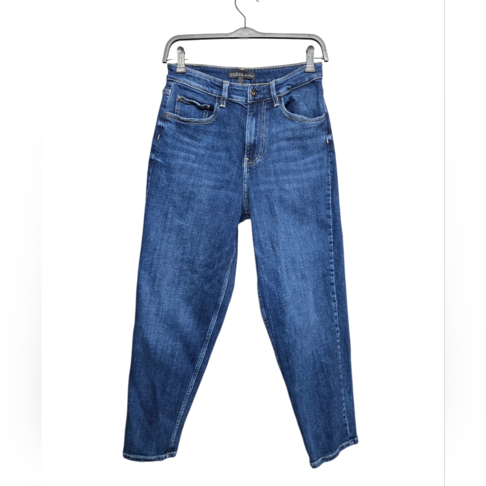 GUESS High Waist Tapered Denim Jeans Sz 25  27" W, 11" R, 25" Inseam